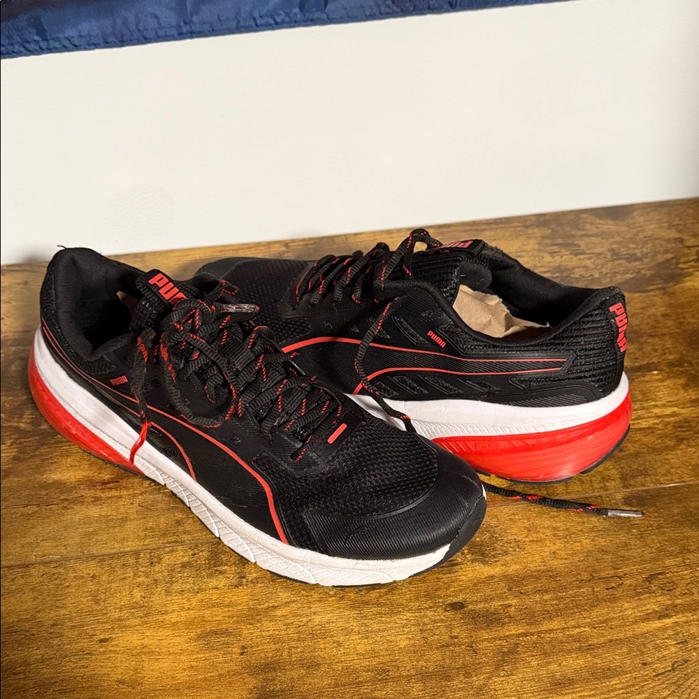 Puma Black and Red Athletic Sneakers